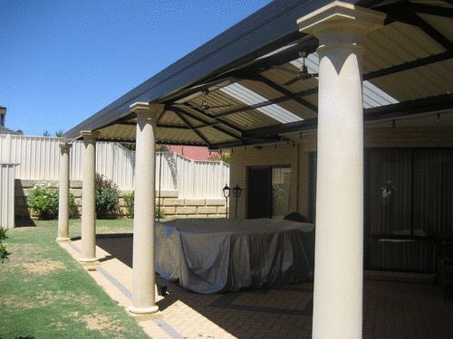 Gable Patio with Sandstone Columns in Perth